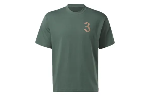 Reebok Drop Shoulder Sleeve T Shirt Unisex Army Green