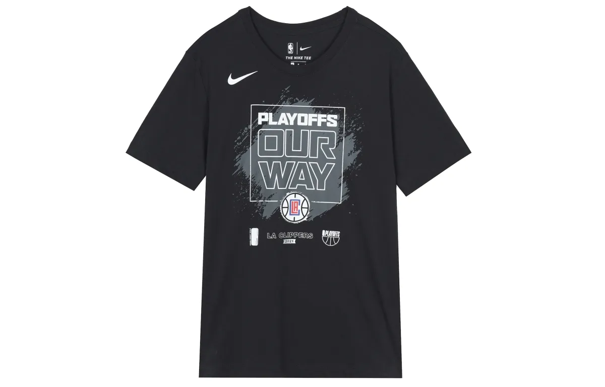 Nike T-Shirts Men's Black Crew Neck Moderate Straight Fit