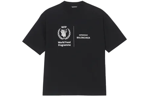 Balenciaga T Shirts Men's Black Crew Neck Moderate Straight Fit