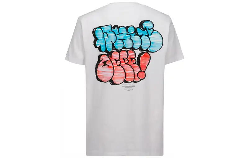 OFF WHITE SS21 T Shirts Men's White Crew Neck Moderate Straight Fit