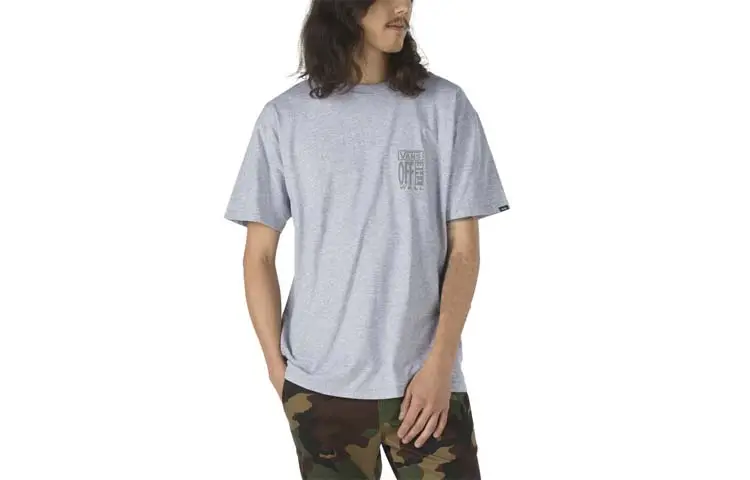 Vans AVE T Shirts Men's Gray Crew Neck Moderate Straight Fit