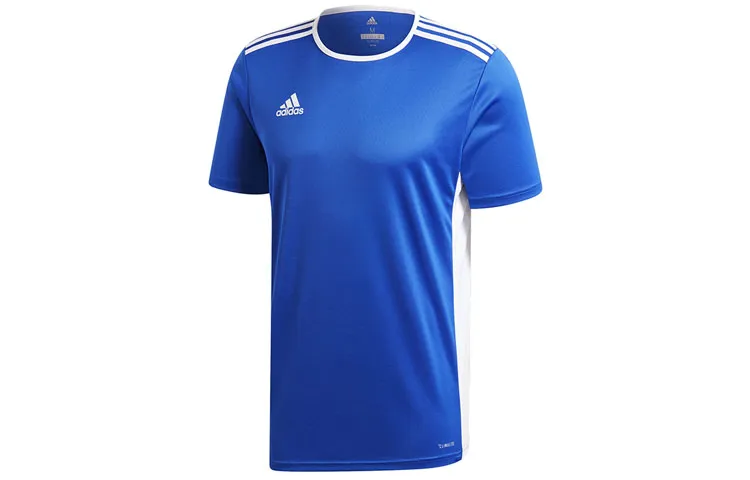 Adidas T-Shirts Men's Blue Crew Neck Moderate Straight Fit