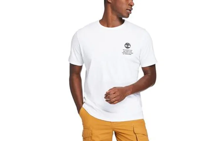 Timberland T Shirts Men's White Crew Neck Moderate Straight Fit
