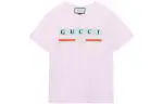GUCCI T Shirts Unisex Pink Crew Neck Moderate Straight Fit