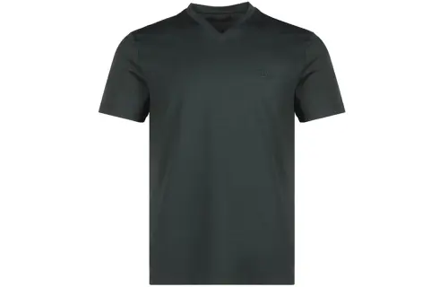 PRADA T Shirts Men's Brown Green V Neck Moderate Straight Fit