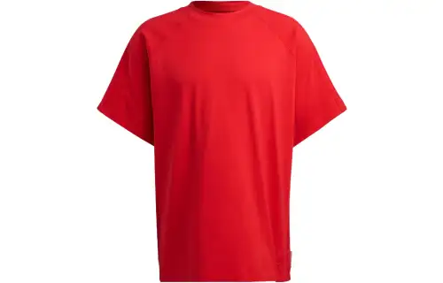 Adidas Originals Blue Version Collection T Shirts Men's Red Crew Neck Moderate Straight Fit