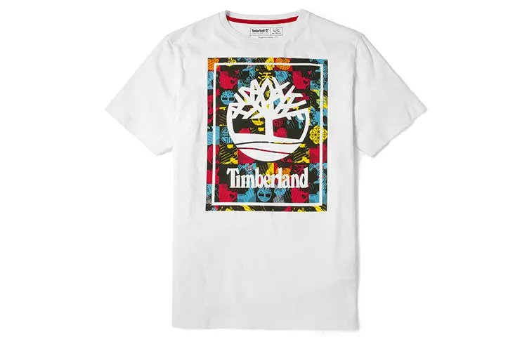 Timberland T Shirts Men's White Crew Neck Moderate Straight Fit