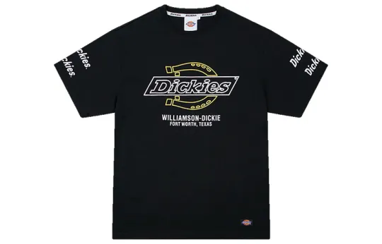 Dickies T Shirts Men's Black Crew Neck Moderate Heavyweight