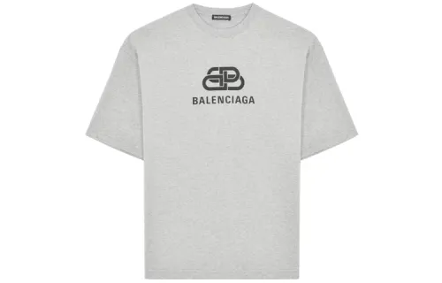 Balenciaga T Shirts Men's Gray Crew Neck Moderate Straight Fit