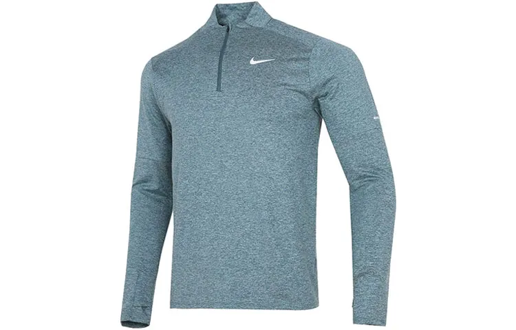 Nike T-Shirts Men's Blue Stand Collar Moderate Straight Fit