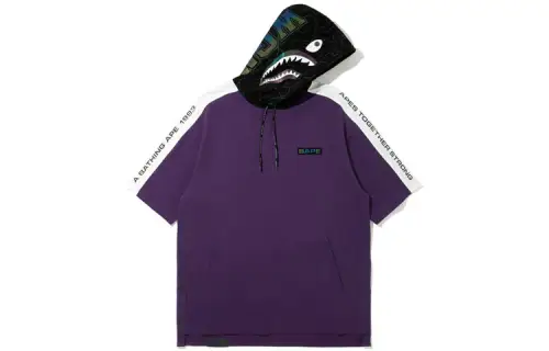 A BATHING APE Shark Series T Shirts Men's Hooded Moderate Straight Fit