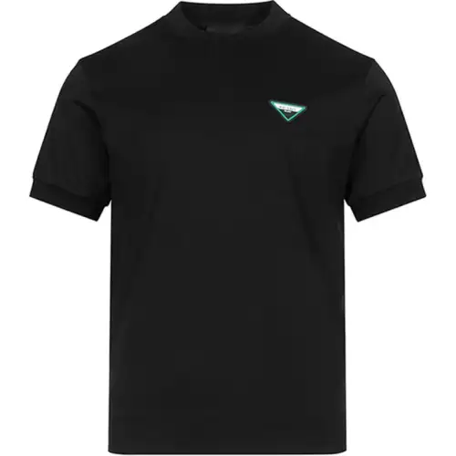 PRADA T Shirts Men's Black Crew Neck Moderate Straight Fit