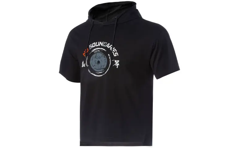 Li Ning T Shirts Men's New Standard Black Moderate Straight Fit