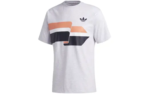 Adidas Originals T Shirts Men's Gray Crew Neck Moderate Straight Fit