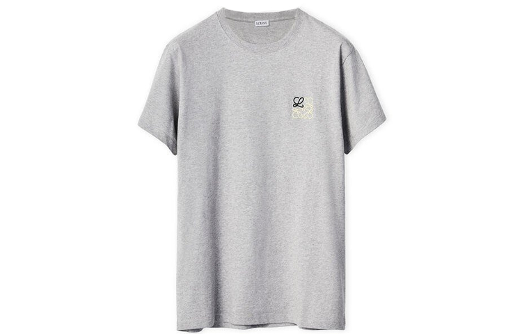 LOEWE T Shirts Men's Gray Crew Neck Moderate Straight Fit