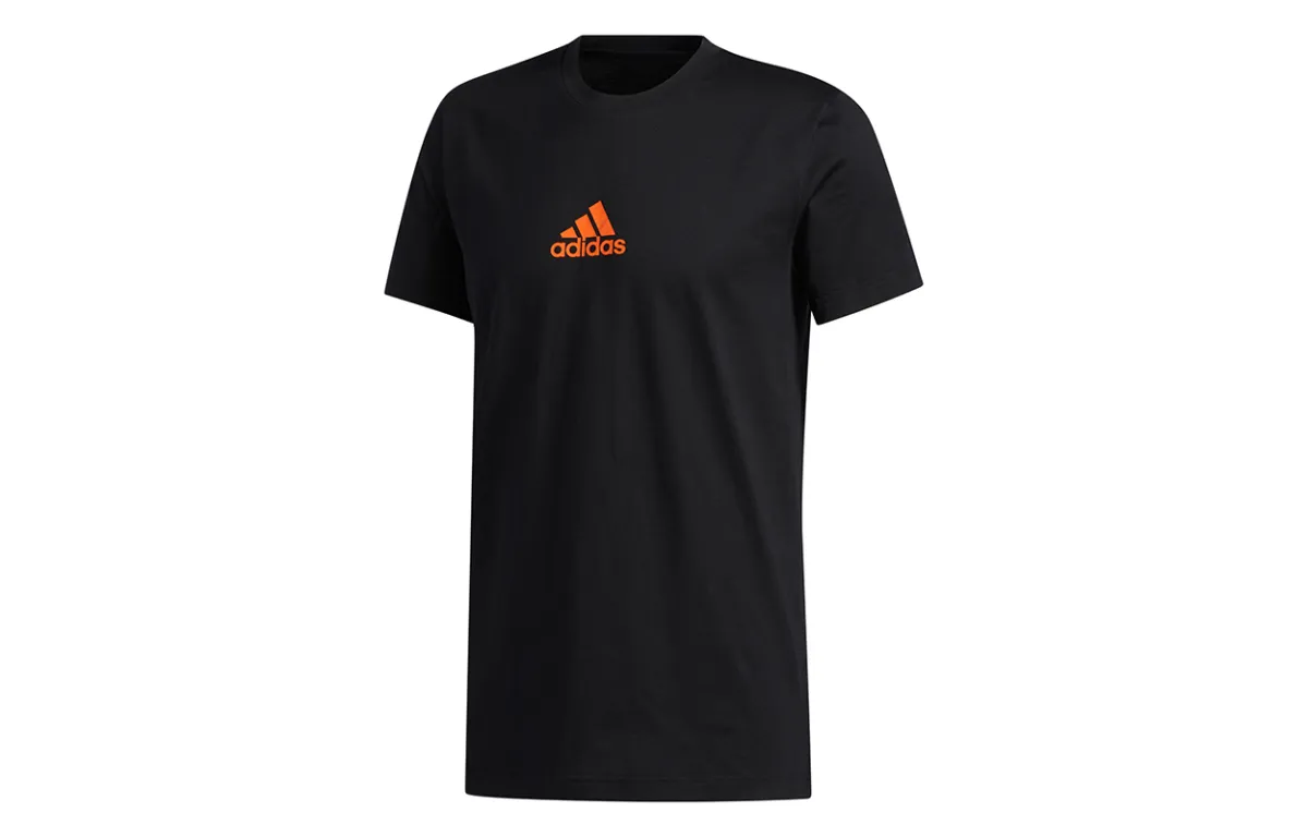 Adidas T-Shirts Men's Black Crew Neck Moderate Straight Fit