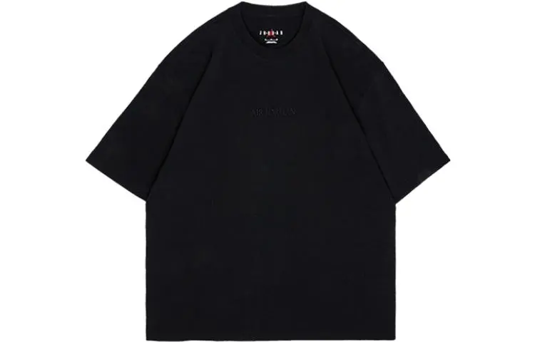 Jordan Wordmark T-Shirts Men's Black Crew Neck Moderate Straight Fit