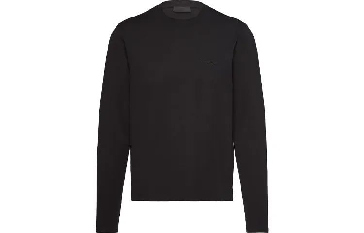 PRADA Embroidered Logo Long sleeve T shirt