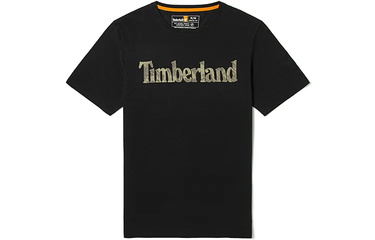 Timberland T-Shirts Men's Black Crew Neck Moderate Straight Fit
