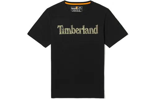 Timberland T Shirts Men's Black Crew Neck Moderate Straight Fit