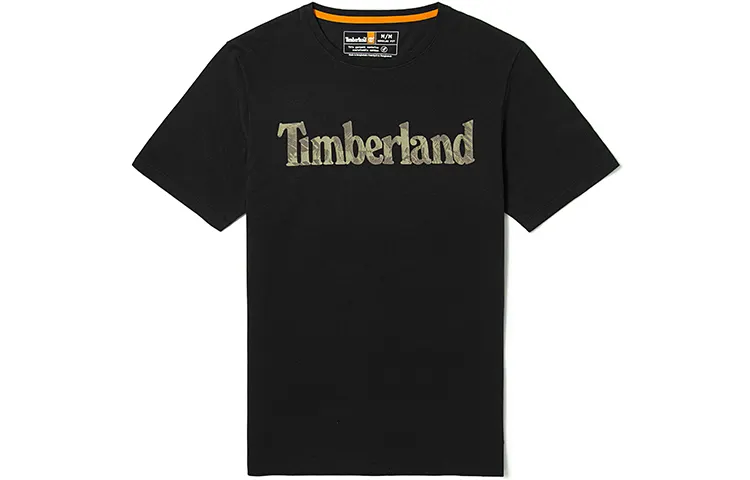 Timberland T Shirts Men's Black Crew Neck Moderate Straight Fit