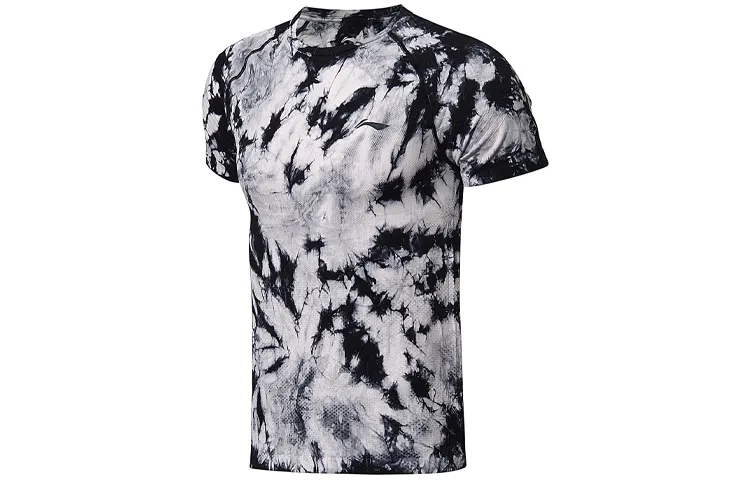 Li Ning T Shirts Men's Multicolor Crew Neck Moderate Straight Fit
