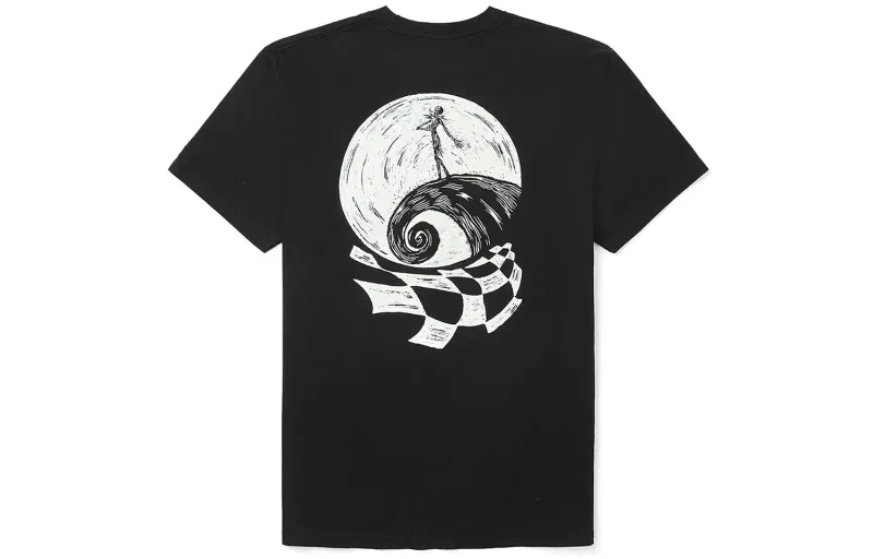Vans Christmas Night Terrors Soul T Shirts Men's Black Crew Neck Moderate Straight Fit