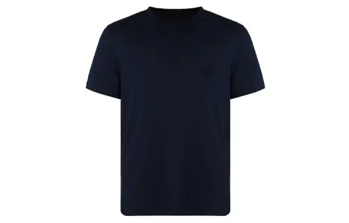 PRADA T Shirts Men's Navy Blue Crew Neck Moderate Straight Fit
