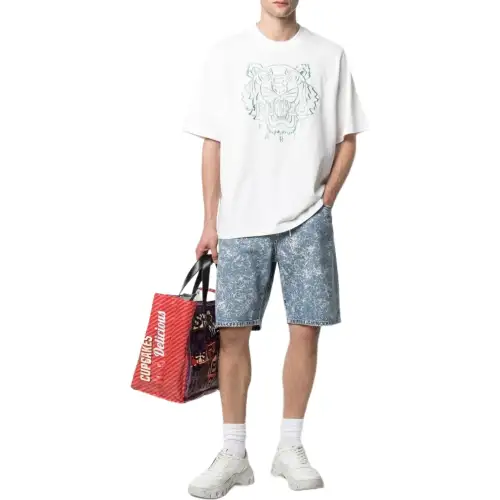 KENZO T Shirts Men's White Crew Neck Moderate Straight Fit