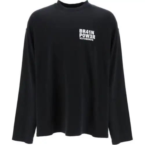 Vetements T Shirts Men's Black Crew Neck Moderate