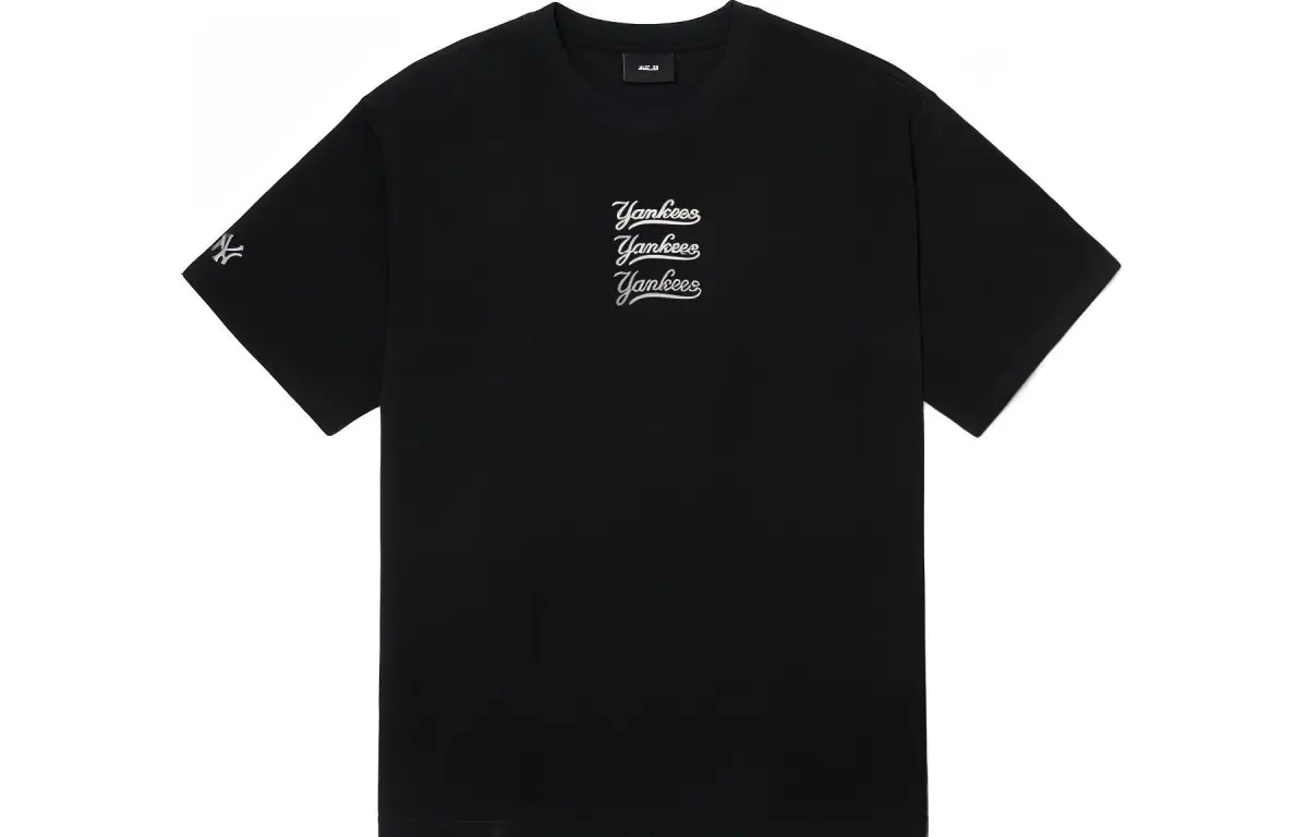 MLB New York Yankees T-Shirts Unisex Black Crew Neck Moderate Straight Fit