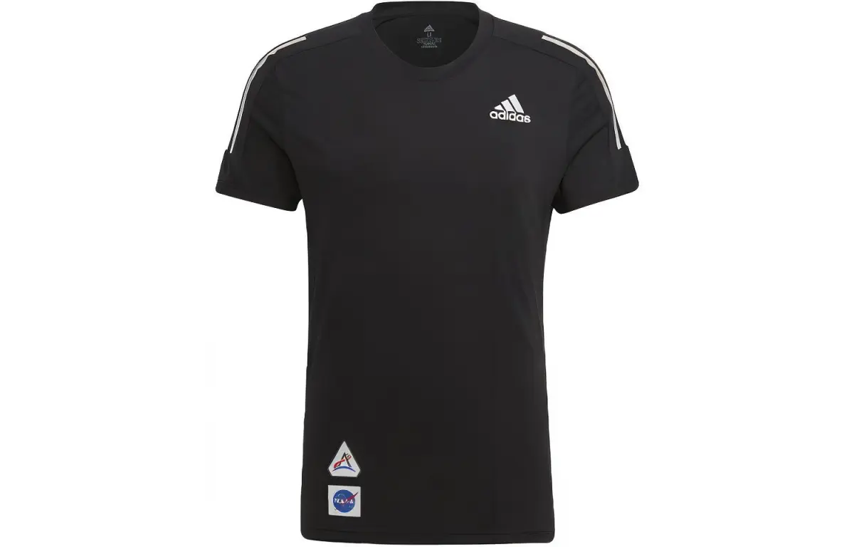 Adidas T-Shirts Men's Black Crew Neck Moderate Straight Fit