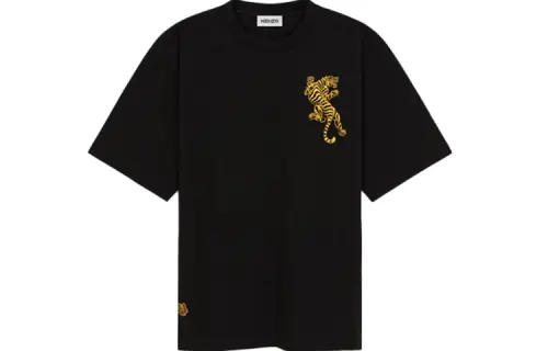 KENZO T Shirts Men's Black Crew Neck Moderate Straight Fit