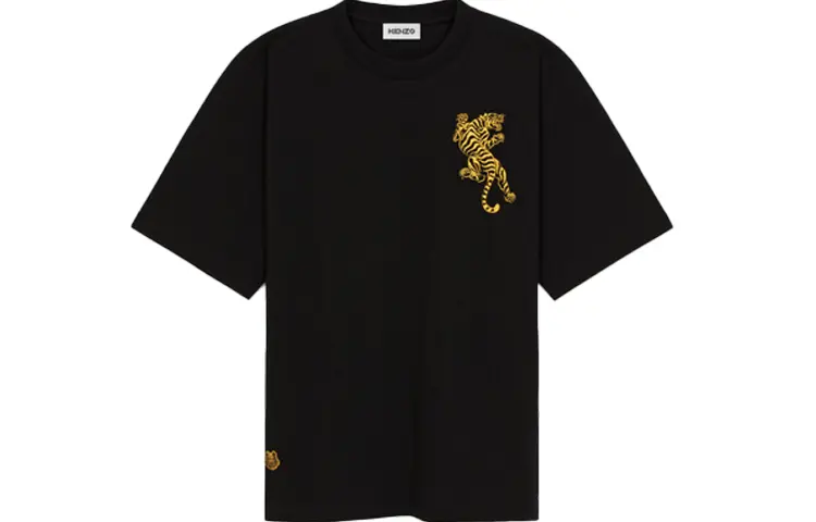 KENZO T Shirts Men's Black Crew Neck Moderate Straight Fit