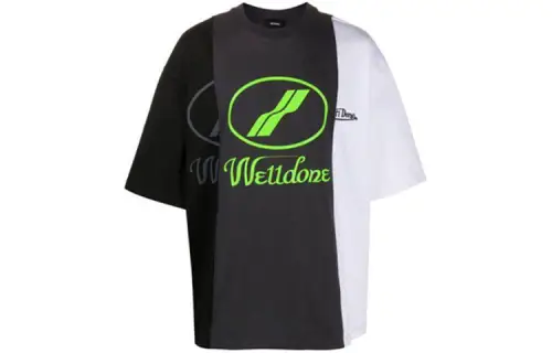 WE11DONE T Shirts Unisex Black Crew Neck Moderate Straight Fit