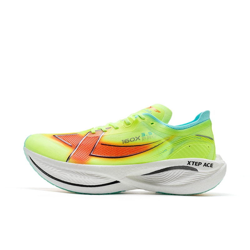 XTEP 160X 3.5PRO Low top Carbon Plate Marathon Running Shoes Men’s Fluorescent Light Yellow Green