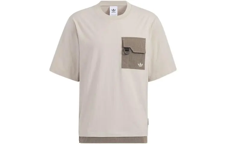 Adidas Originals T Shirt Men's Preppy Silver Gray