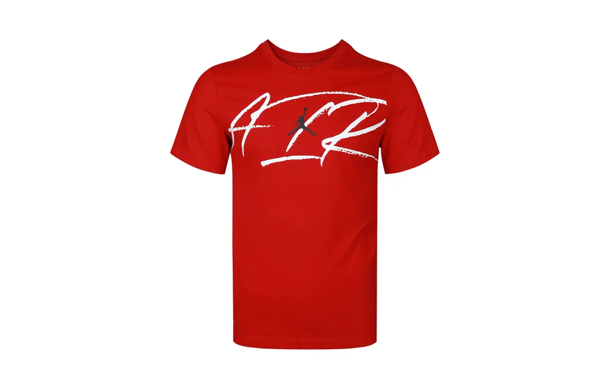 Jordan T-Shirts Men's Red Crew Neck Moderate