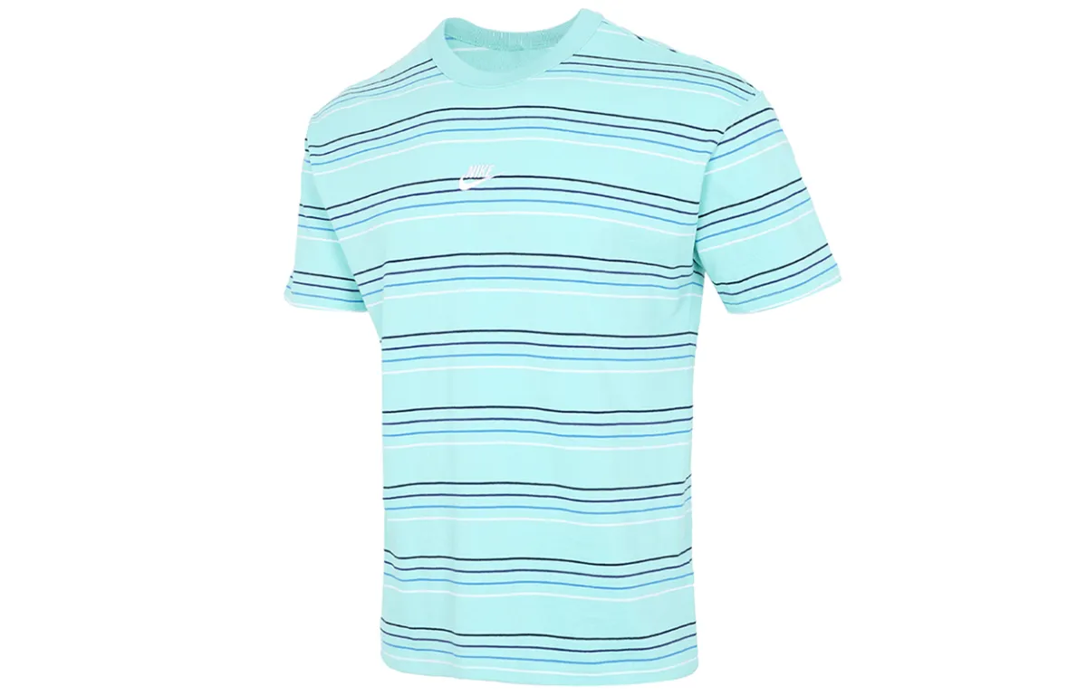 Nike T-Shirts Men's Turquoise Crew Neck Moderate Straight Fit