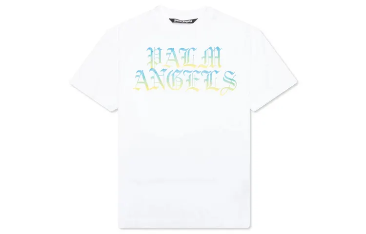 PALM ANGELS Degradé Logo Print Cotton T shirt