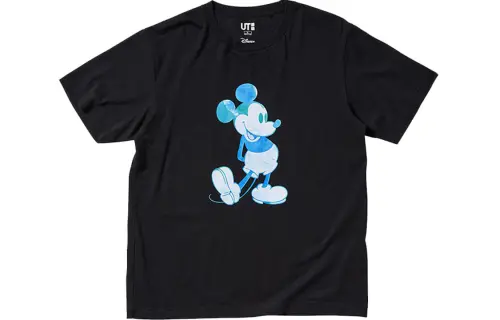 UNIQLO T Shirts Unisex Black Crew Neck Moderate