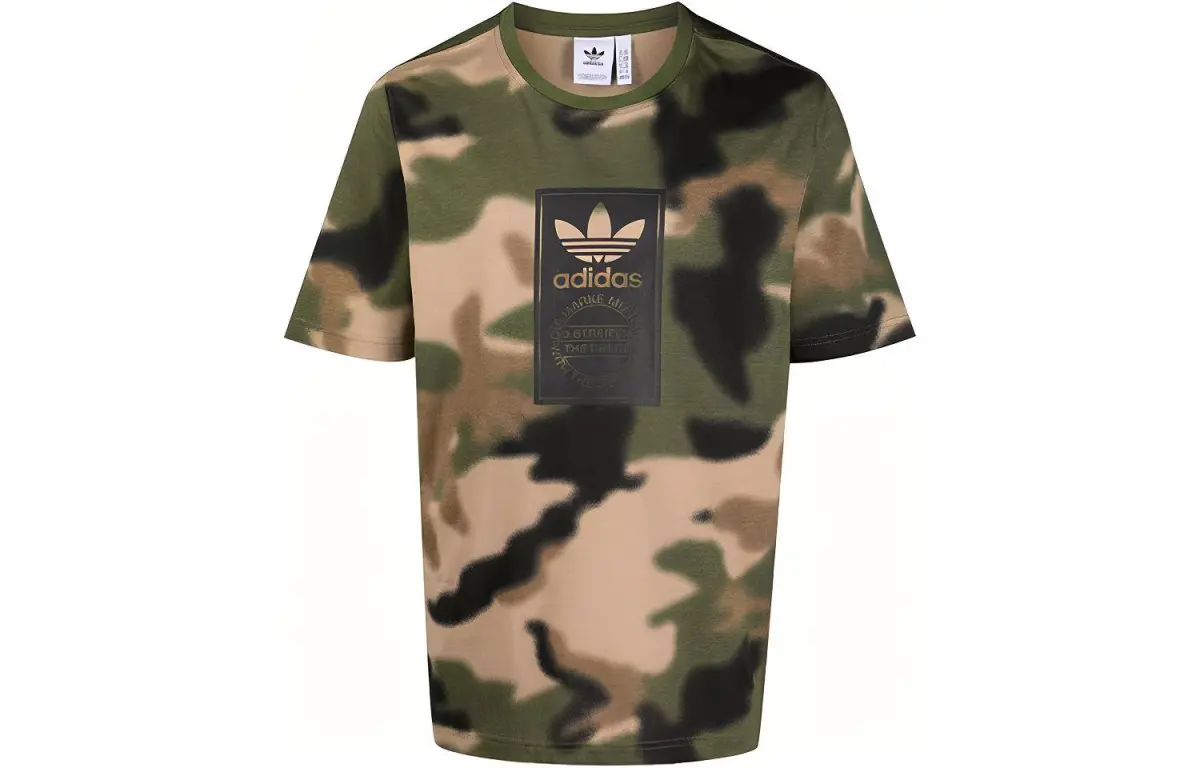 Adidas T-Shirts Men's Green Crew Neck Moderate Straight Fit