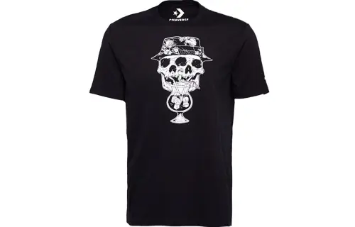 Converse T Shirts Men's Black Crew Neck Moderate Straight Fit