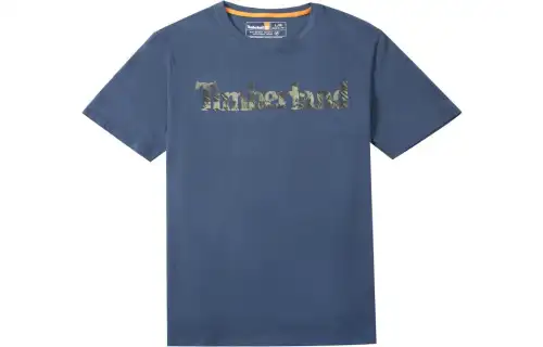 Timberland T Shirts Men's Blue Crew Neck Moderate Straight Fit