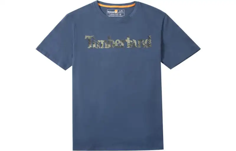 Timberland T Shirts Men's Blue Crew Neck Moderate Straight Fit