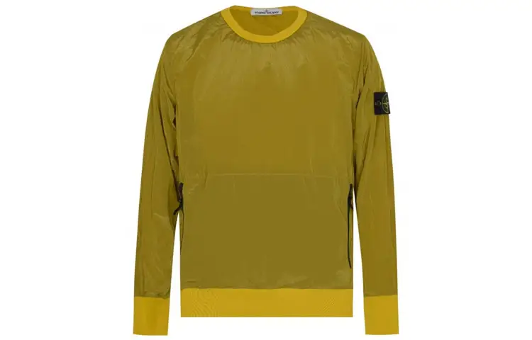 STONE ISLAND T Shirts Men's Yellow Crew Neck Moderate Straight Fit