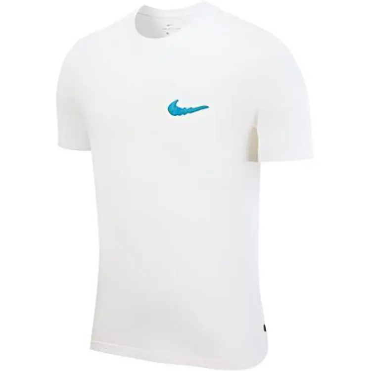 Nike T-Shirts Men's Sail White Crew Neck Moderate Straight Fit