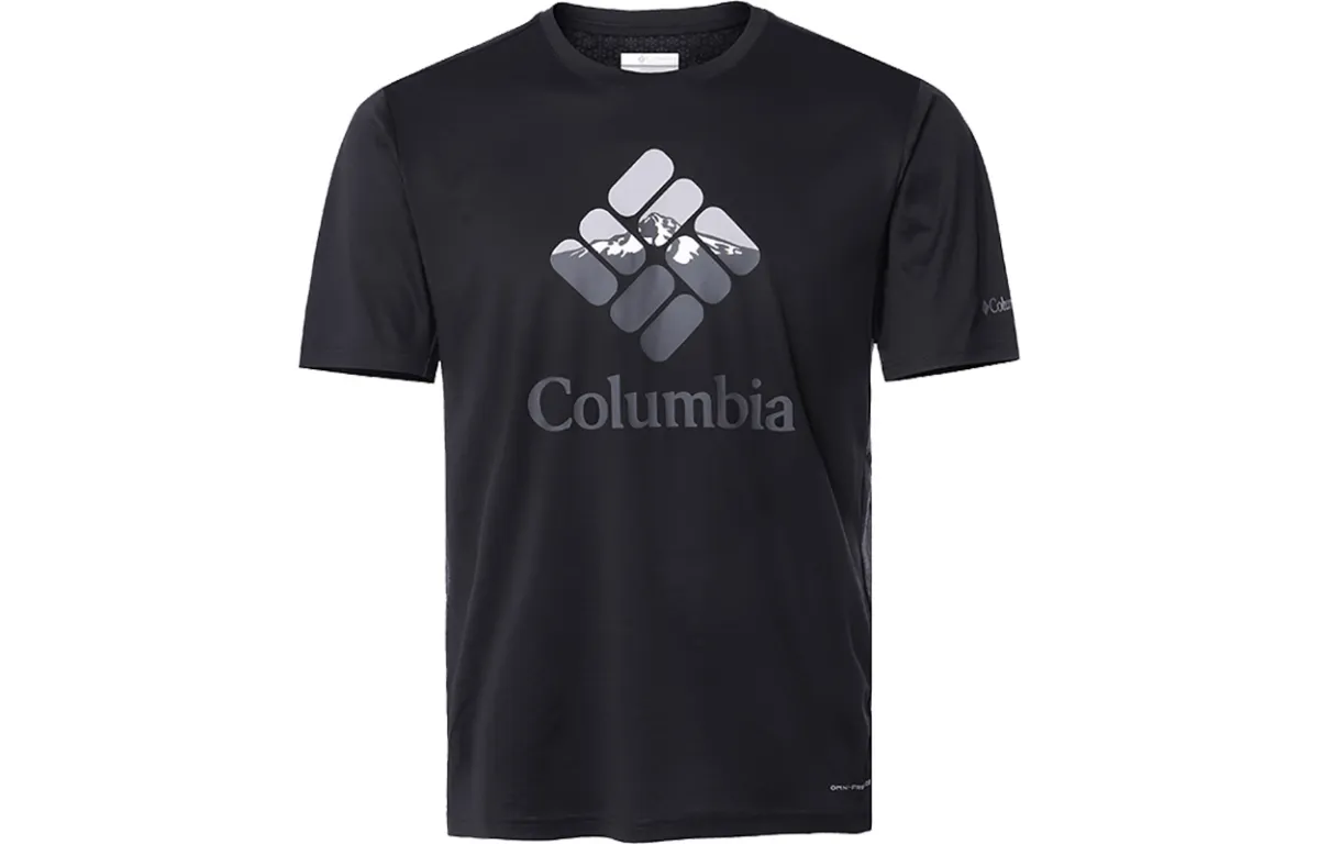 Columbia T-Shirts Men's Black Crew Neck Moderate Straight Fit