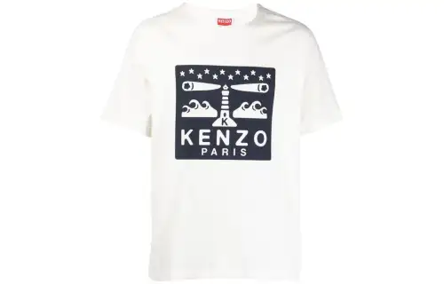 KENZO T Shirts Men's White Crew Neck Moderate Straight Fit