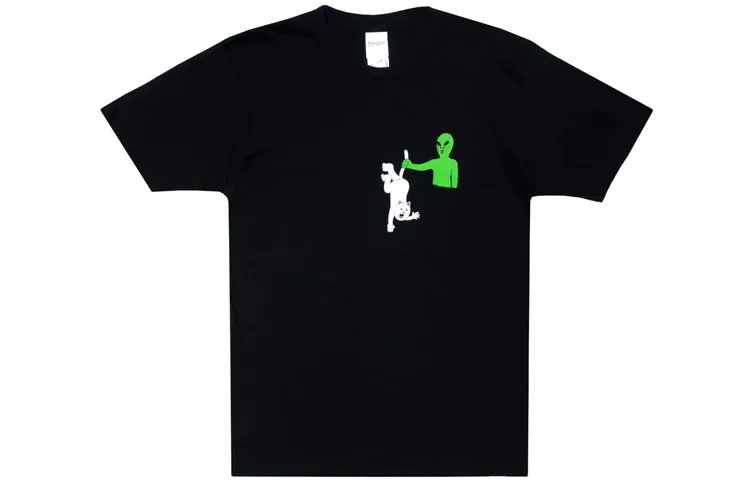 RIPNDIP T Shirts Unisex Black Crew Neck Moderate Straight Fit